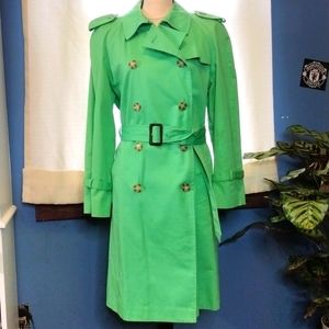 Perry Ellis Portfolio 14P Green Trenchcoat